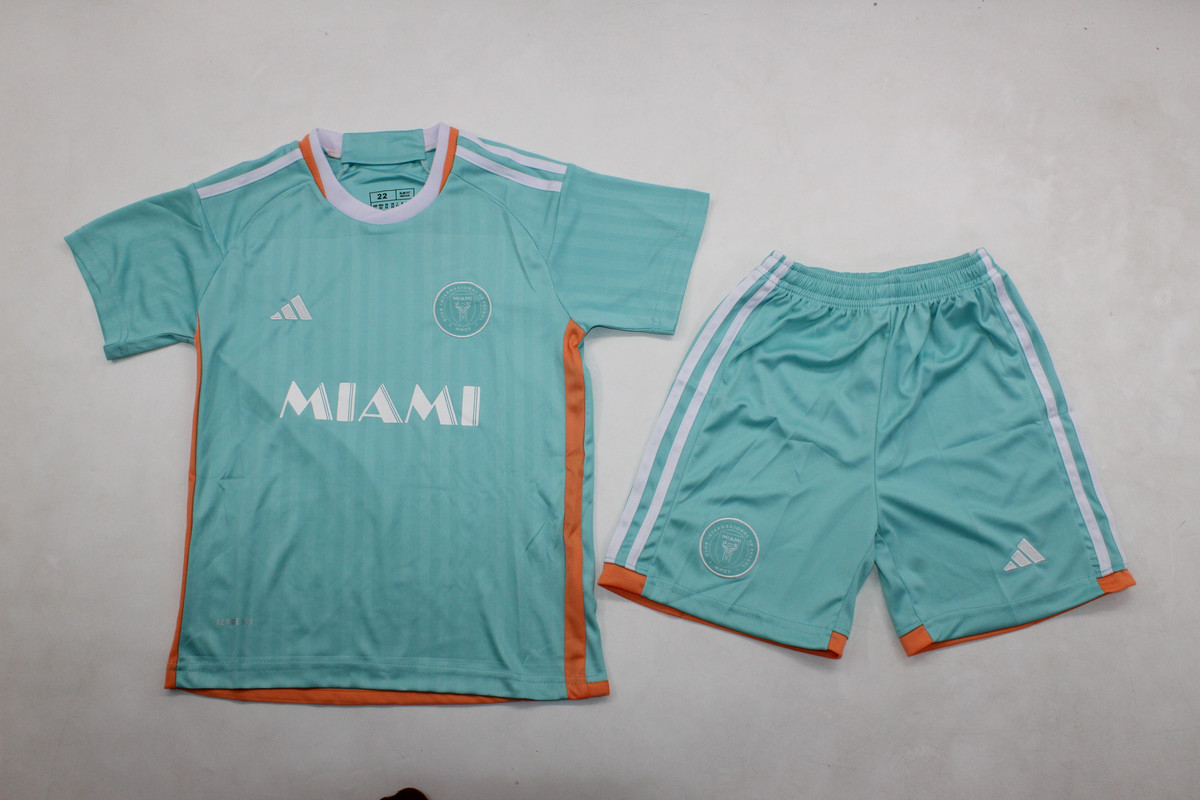 Kids-Inter Miami 24/25 Third Mint Green Soccer Jersey